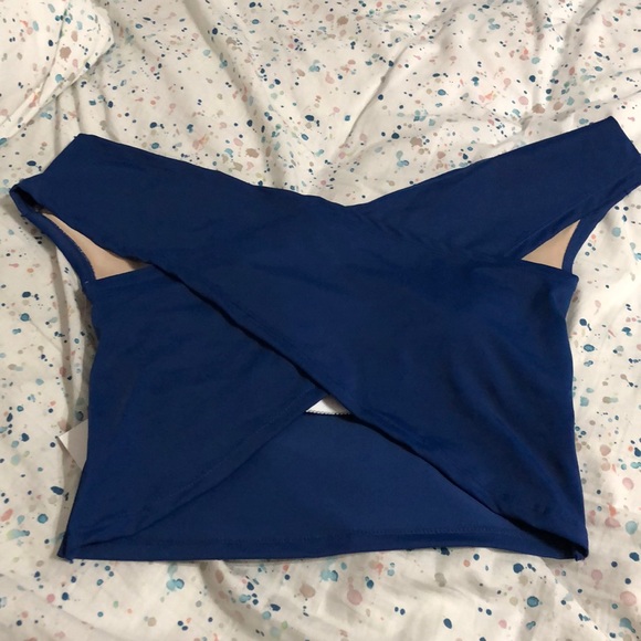 NWT Kortni Jeane off the shoulder true blue - Picture 2 of 6